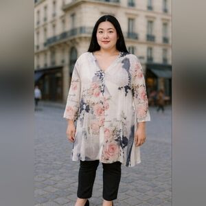 NWT Floral Print Women's Top 2XL